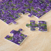 Traditionele windmolen met roze en paarse bloemen legpuzzel (Zijkant)