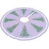 Traditionele wintersneeuw paarse kerstboom rok (Gekanteld)