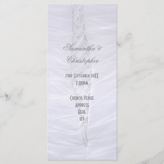 Traditionele witte bruiloft kerk bruiloft programm programma (Voorkant)