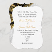 Traditionele witte zwarte en gouden bruiloft kaart (Voorkant / Achterkant)