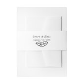 Traditionele witte zwarte namen Datum Twin Leaves Uitnodigingen Wikkel (Voorkant Voorbeeld)