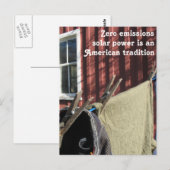 Traditionele zonne-energie waslijn briefkaart (Voorkant / Achterkant)