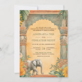 Traditionele Zuid-Indiase QR-code bruiloft Kaart (Voorkant)