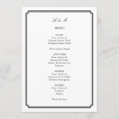Traditionele zwart-wit bruiloft receptie menu (Voorkant)