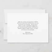 Traditionele zwart-wit elegante bruiloft bedankkaart (Achterkant)