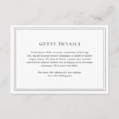 Traditionele zwart-wit elegante bruiloft informatiekaartje (Voorkant)
