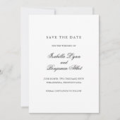 Traditionele zwart-wit formele elegante bruiloft save the date (Voorkant)