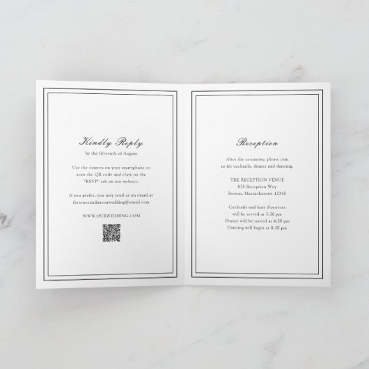 Traditionele zwart-wit QR Code bruiloft (Binnen)