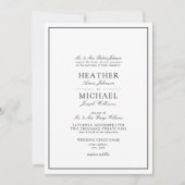 Traditionele zwart-wit script details bruiloft kaart (Voorkant)