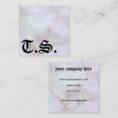 Traditionele zwarte brief vierkante visitekaartje (Voorkant / Achterkant)