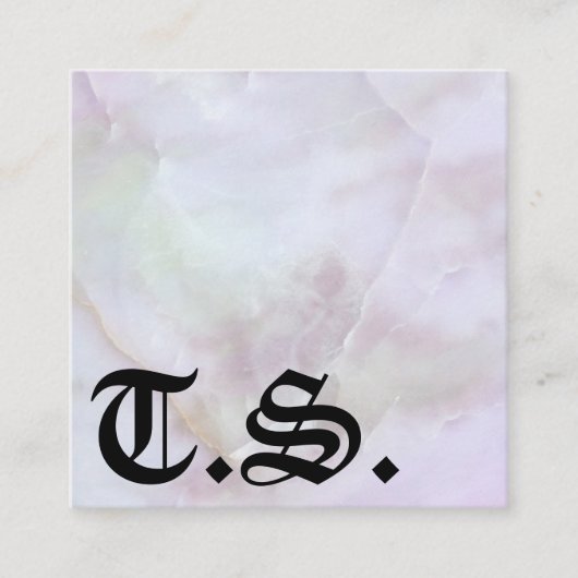 Traditionele zwarte brief vierkante visitekaartje (Voorkant)