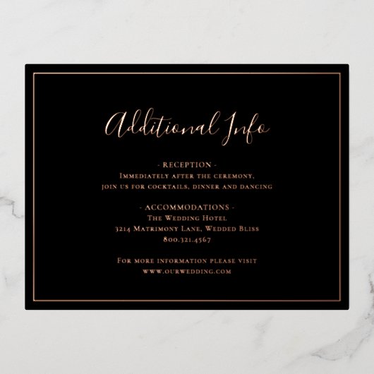 Traditionele zwarte bruiloft Folie behuizing Kaart (Voorkant)