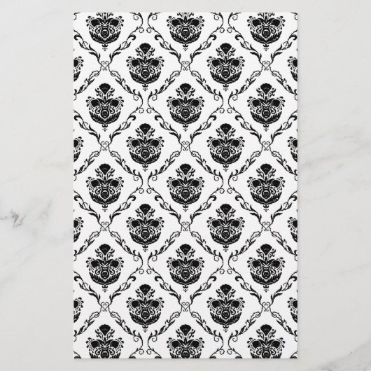 Traditionele zwarte Damask Briefpapier (Voorkant)