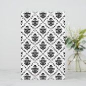 Traditionele zwarte Damask Briefpapier (Staand voorkant)