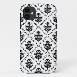 Traditionele zwarte Damask iPhone 11 Hoesje