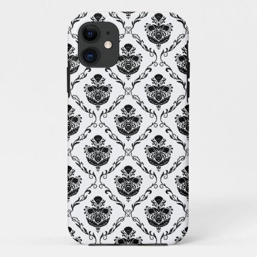 Traditionele zwarte Damask Case-Mate iPhone Case (Achterkant)