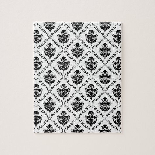 Traditionele zwarte Damask Legpuzzel (Verticaal)