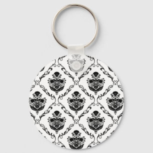 Traditionele zwarte Damask Sleutelhanger