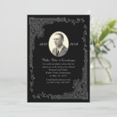 Traditionele zwarte-doodkoninkendenkaart aankondiging (Staand voorkant)