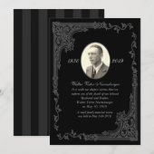 Traditionele zwarte-doodkoninkendenkaart aankondiging (Voorkant / Achterkant)