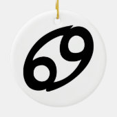 Traditionele zwarte en witte yin Yang Pattern Keramisch Ornament (Achterkant)