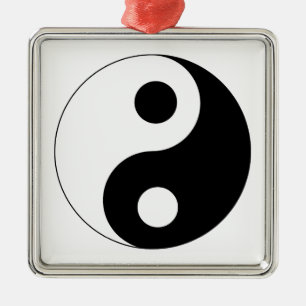 Traditionele zwarte en witte yin Yang Pattern Metalen Ornament