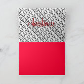 Traditionele zwarte witte liefde Moderne Rode Kers Feestdagen Kaart (Binnen)