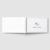 Traditionele zwarte witte monogram Formele bruilof Gastenboek (Volledig)