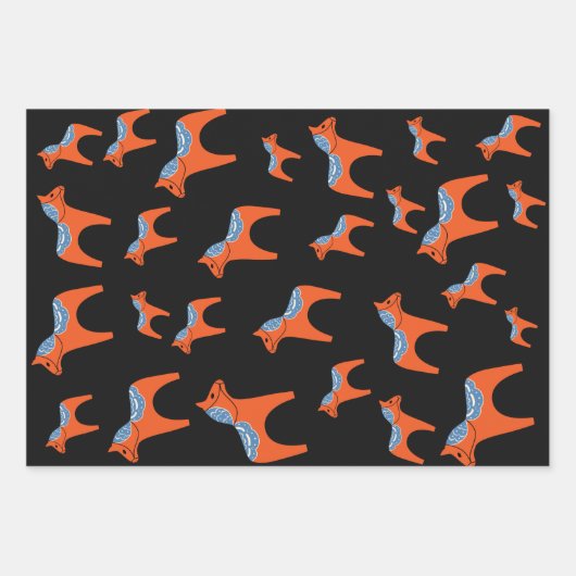 Traditionele Zweedse Dala Horse Inpakpapier Vel (Voorkant)