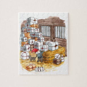 Traditionele Zweedse kerstkerstWaterverf van vanmi Legpuzzel