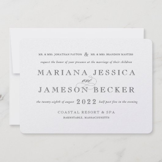 Traditionnel avec une Faire-part de mariage modern (Devant)