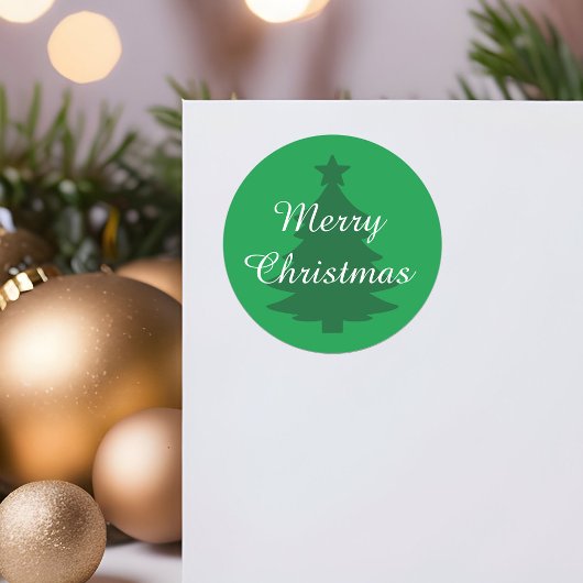 Traditionnel - Bright Green Joyeux Sticker de Noël