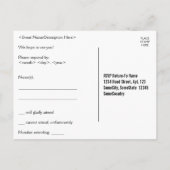 Traditionnel et nostalgique "r.s.v.p." Carte posta (Dos)