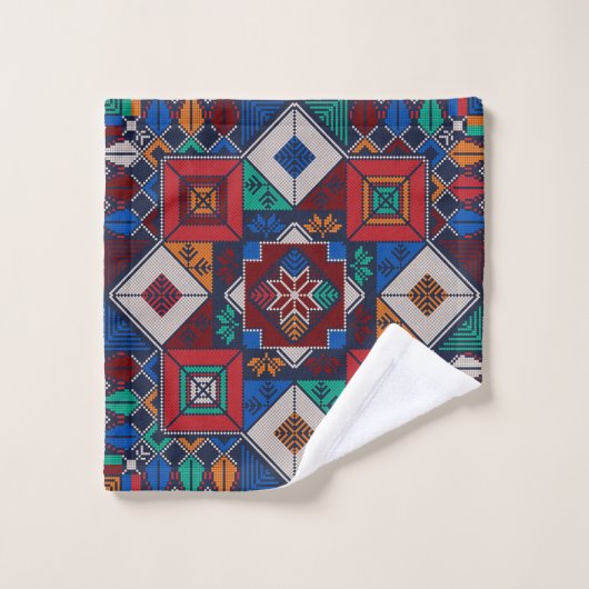 Traditionnel Palestine Broderie tatreez coloré (Gant de toilette)