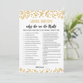 Traditions de mariage avec carte de jeu de réponse (Debout devant)