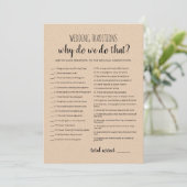 Traditions de mariage avec carte de jeu de réponse (Debout devant)