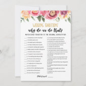 Traditions de mariage avec carte de jeu de réponse (Devant)