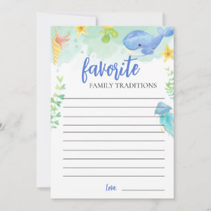 Traditions familiales sous la carte Baby shower de