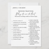Traditions mariages Douche nuptiale Carte de jeu (Devant)