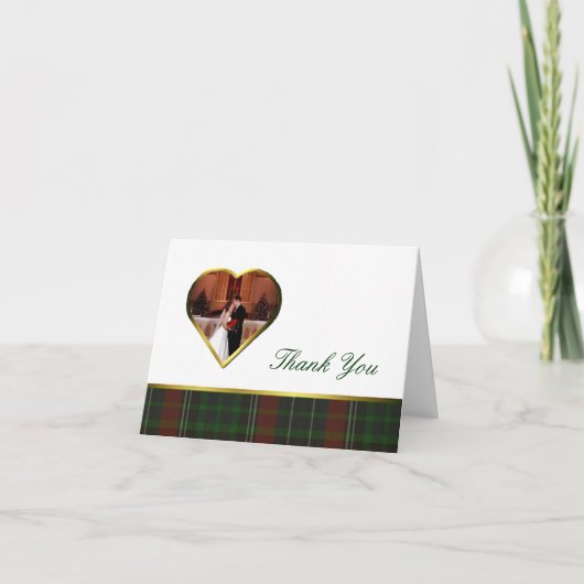 Traditonal Stuart Plaid Heart Photo Carte de remer (Devant)