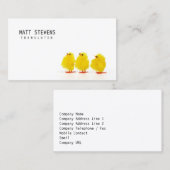 Traducteur Carte de visite Cute Chicks (Devant / Derrière)
