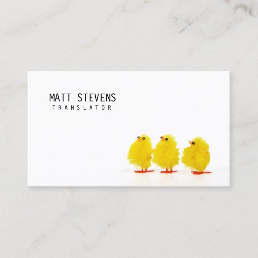 Traducteur Carte de visite Cute Chicks (Devant)