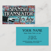 Traducteur Espagnol Pour Location Carte de visite (Devant / Derrière)