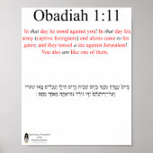 Traduction Open Source Obadiah 1:11 Affiche (Devant)