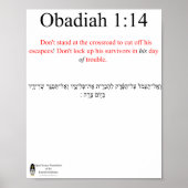 Traduction Open Source Obadiah 1:14 Affiche (Devant)