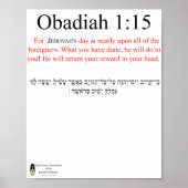 Traduction Open Source Obadiah 1:15 Affiche (Devant)
