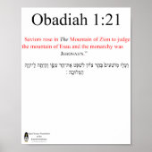 Traduction Open Source Obadiah 1:21 Affiche (Devant)