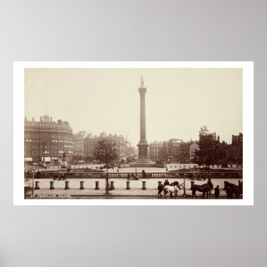 Trafalgar Square, Londen (foto sepia) Poster (Voorkant)