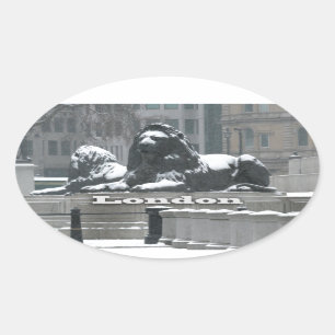 Trafalgar Square London - Snow Ovale Sticker
