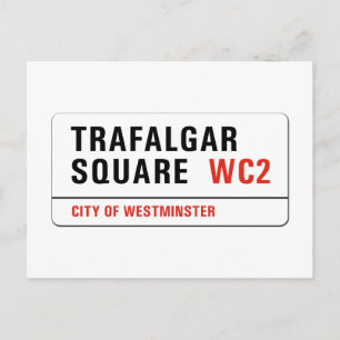 Trafalgar Square, London Street Sign Briefkaart